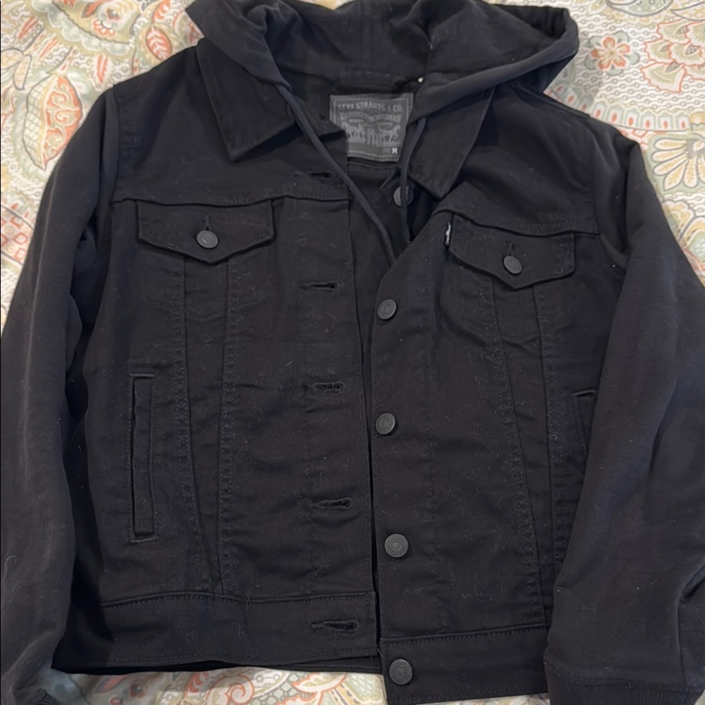 Levi's Black Jean Jacket with Hood